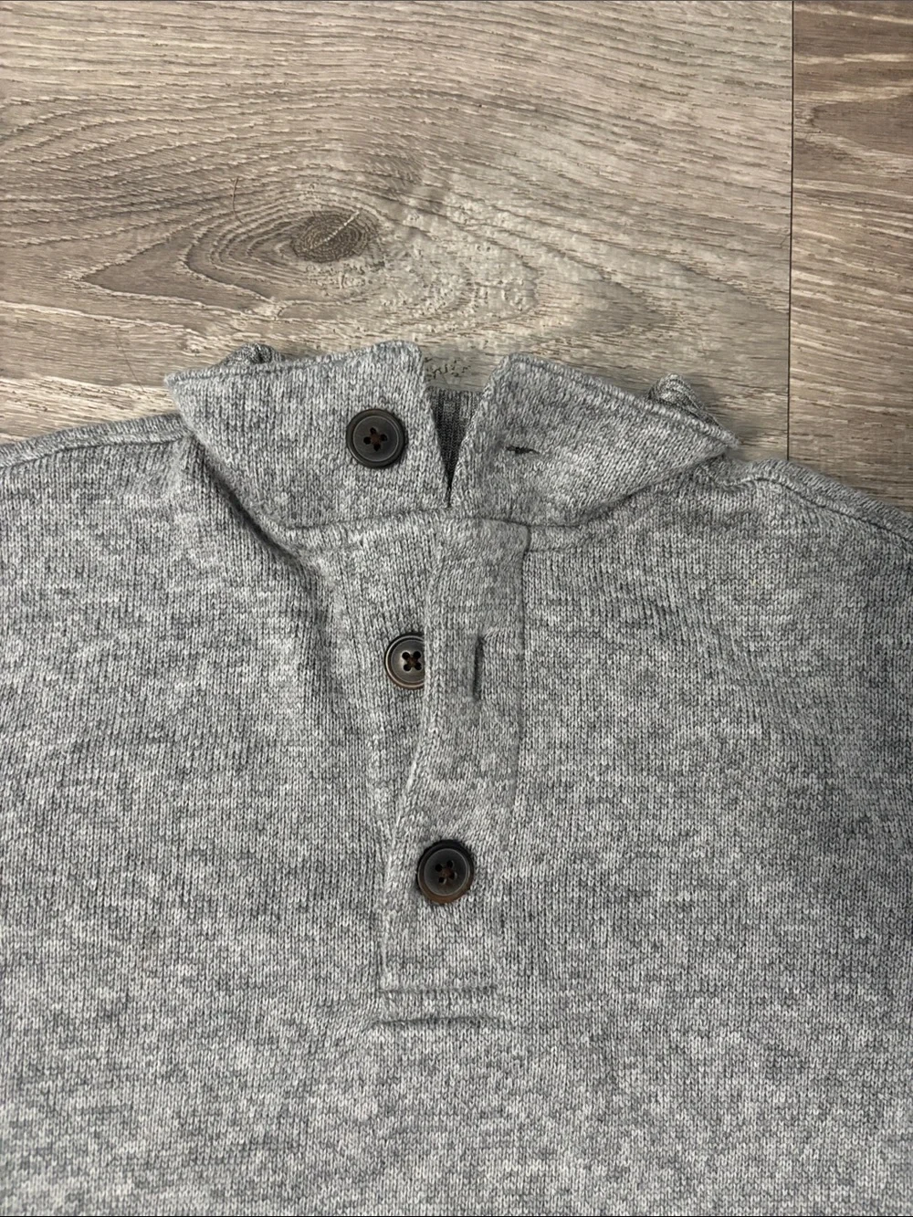 Janie and Jack Boys Size 6 Gray Collared Button Sweater Pockets